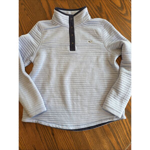 Vinyard Vines Sweatshirt Women's Small Ribbed Lt Blue Long Sleeve